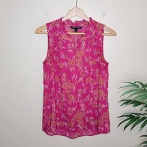 Stitch Fix 41 Hawthorn | Prinsloo Pink Floral Ruffle Sleeveless Blouse - £19.02 GBP