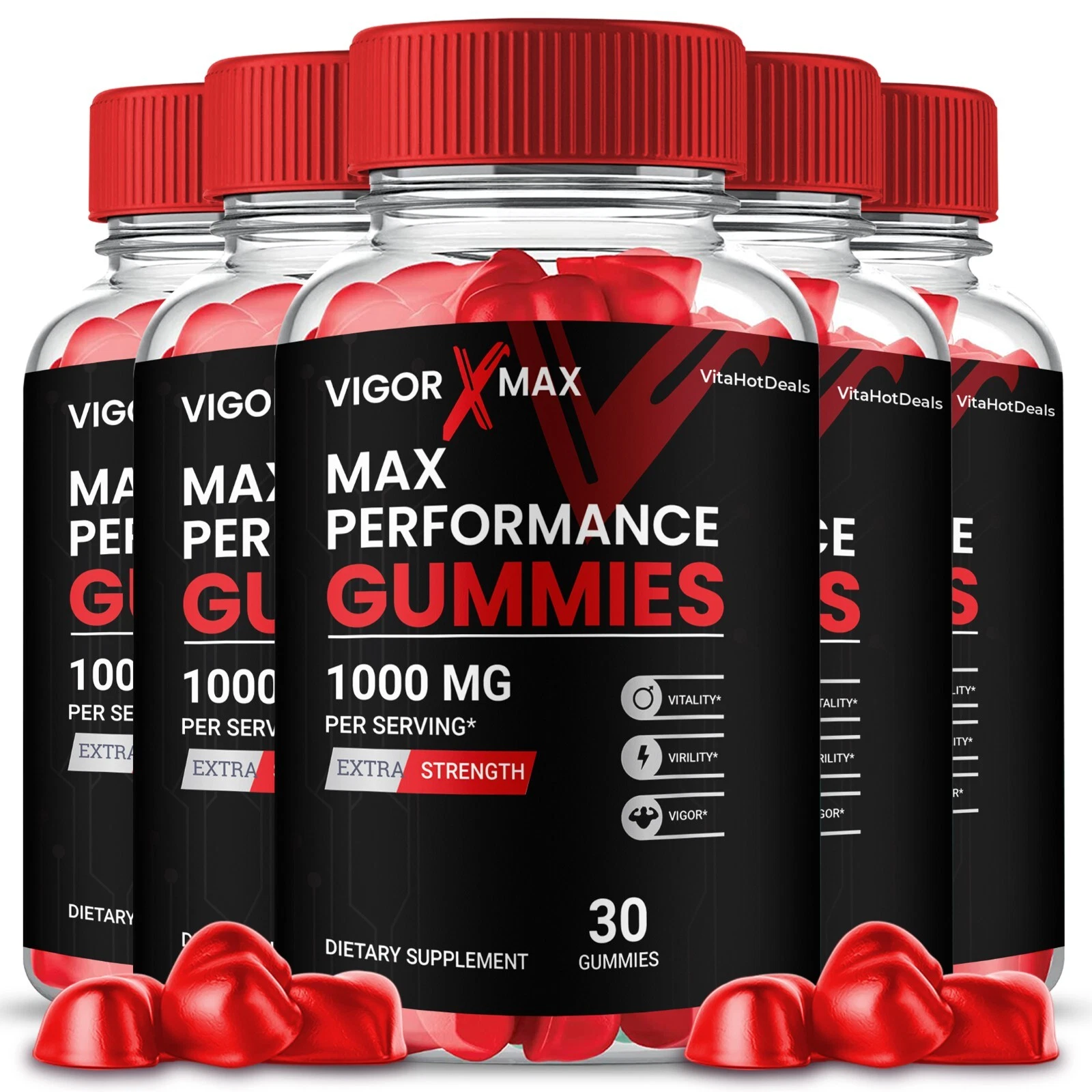 Vigor X Max Gummies – Extra Strength Wellness Formula | 5 Pack - $121.90