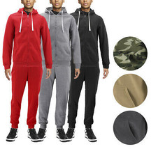 Men&#39;s Casual Fleece Sweater Pants Gym Running Athletic Jogging Track Suit Set - £35.77 GBP