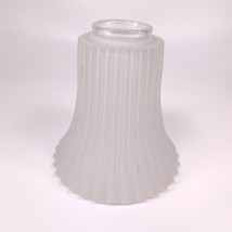 Vintage Clear Frosted Glass Hanging Pendant Light Shade Fluted Cover - $19.79