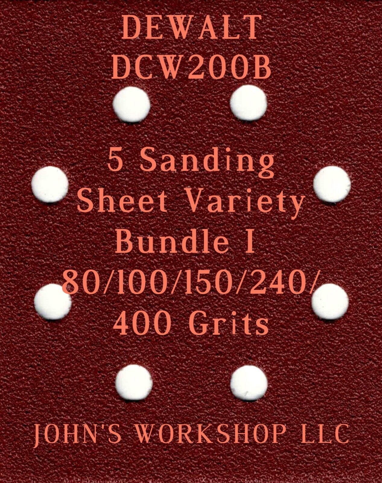 DEWALT DCW200B - 80/100/150/240/400 Grits - 5 Sandpaper Variety Bundle I - $4.99