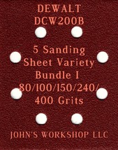 DEWALT DCW200B - 80/100/150/240/400 Grits - 5 Sandpaper Variety Bundle I - £3.90 GBP