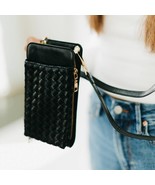 Woven Double Duty Phone Bag Black - $729.29 MXN