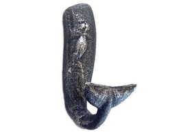 [Pack Of 2] Antique Silver Cast Iron Whale Hook 6&quot;&quot; - £33.33 GBP