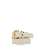 Saint Laurent White Calf Leather Bos Taurus Regular Belt Women - $602.99