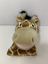 Aurora World hand puppet plush giraffe head stuffed toy plastic eyes - $4.94