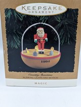 1994 Hallmark Keepsake Santa Ornament Country Showtime Blinking Lights &amp; Motion - £19.04 GBP