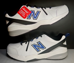 Men&#39;s New Balance, 608 v5 Training Shoe MX608WR5 White/black LEATHER 16D - $52.99