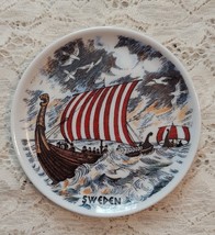 Small Sweden Souveir Plate or Pin Dish FREE US SHIPPING Viking Ship Design - £9.53 GBP