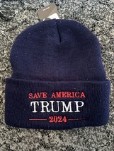 2024 Trump Save America B EAN Ie Ski Hat Cap Patriot Republican Gop Maga Blue Red - £10.24 GBP