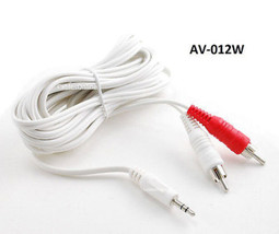 12Ft. Economy-Series 3.5Mm (1/8") Stereo Male To 2 Rca Male Audio Cable, White - $19.99