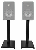 Pair Black 21&quot; Steel Stands For Dayton Audio B652 6.5&quot; Bookshelf Speakers - £86.49 GBP
