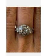 Ancien Fiançailles Anneau Bague 14k Plaqué or Blanc 2Ct Moissanite - $156.32 CAD