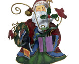 Tin Santa Claus Christmas Ornament 5 inches high - $8.52