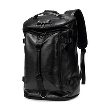 New Fashion Waterproof backpack Men Backpack Leather Bookbags Mens PU School Bag - £77.43 GBP