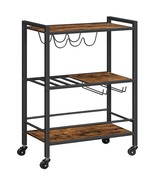 Bar Cart For The Home, 3-Tier Serving Cart On Wheels, Kitchen Cart With ... - £57.87 GBP