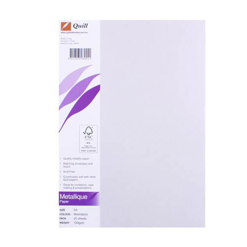 Quill A4 Metallique Paper (25pk) - Moonstone - $30.31