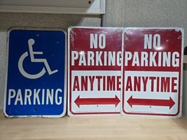 Lot 18&quot;x12&quot; Handicapped No Parking (New 2x) Anytime Metal Signs Disabled... - £25.25 GBP