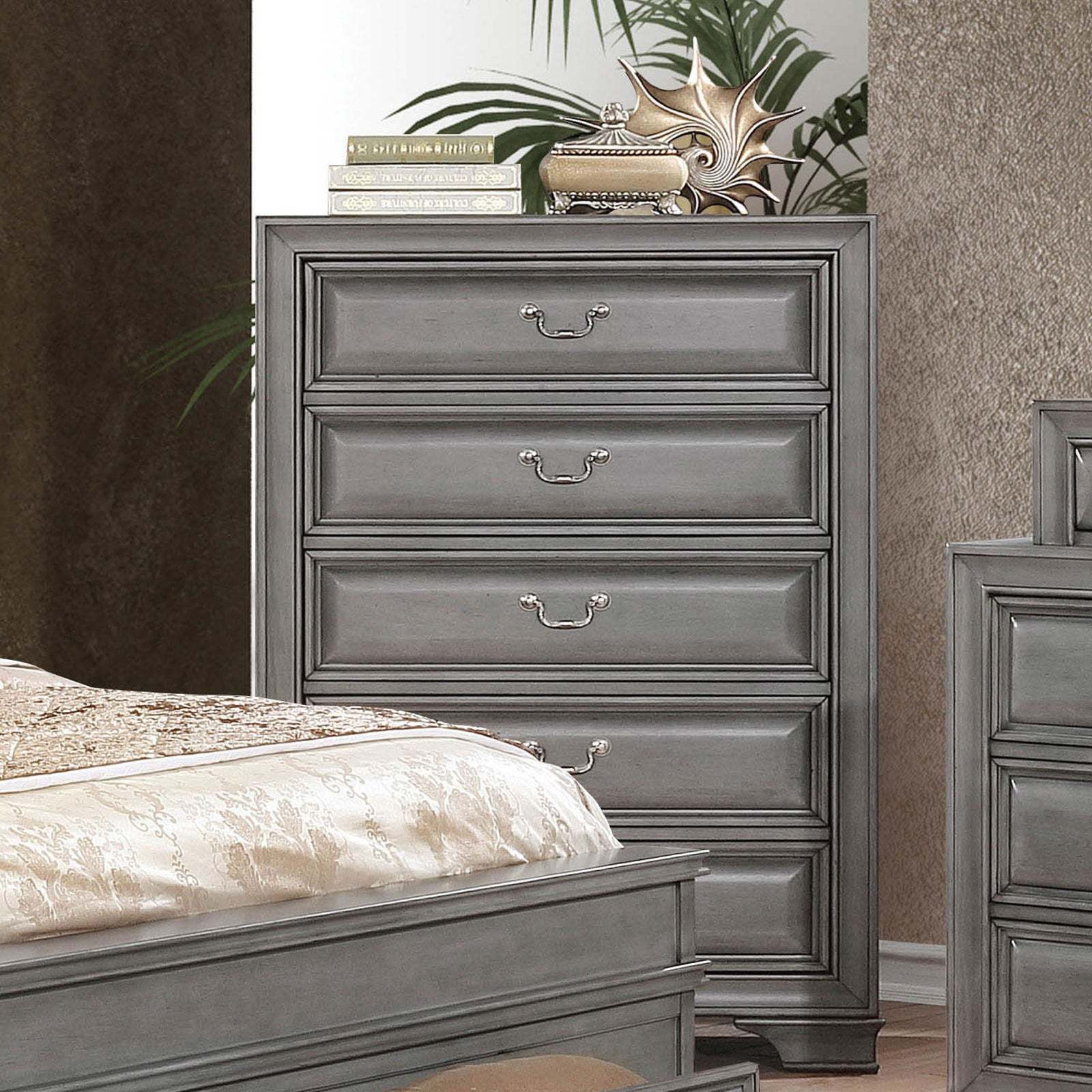Transitional Gray Chest with Dovetail Drawers - Bedroom Furniture Item image 5