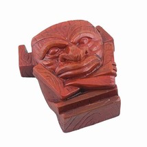Tiki Crossed Arms South Seas Trinket Box Secret Stash Red 4&quot; L - $337.58 MXN