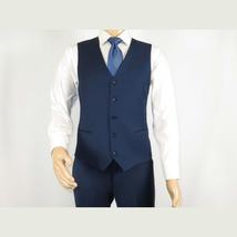 Men Suit BERLUSCONI Turkey 100% Italian Wool Super 180's 3pc Vested #Ber16 Navy image 8