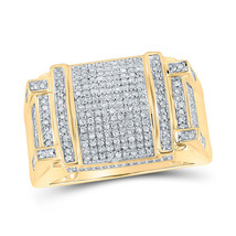 10kt Yellow Gold Mens Round Diamond Cluster Ring 3/4 Cttw - £963.92 GBP