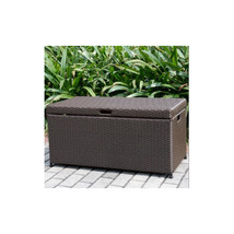 Outdoor Espresso Wicker Patio Furniture Storage Deck Box - $212.38