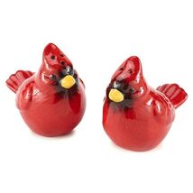 Red Cardinal Salt Pepper Shakers Stoneware Kitchen Dining Table Holiday ... - €14,67 EUR
