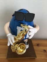 VINTAGE Official M &amp; M Brand Collectible Blues Cafe CANDY DISPENSER  SAX... - $18.65