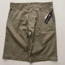 NWT Burnside 30 x 11&quot; B9860 KA Khaki Rugged Twill Slash Pocket Chino Shorts - £16.28 GBP