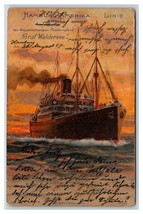Graf Waldersee Steam Ship Hamburg American Lines UDB Postcard V15 - £4.30 GBP