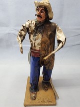 Vintage Mexican Folk Art Paper Mache Sculpture Young Man With Sword Or M... - $38.58