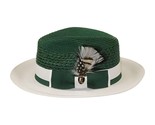 Men&#39;s Bruno Capelo Belvedere 2-Tone Straw Style Fedora Hat BD953 Emerald... - $89.99