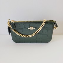 Coach CN382 Croc Embossed Leather Nolita 19 Wristlet Small Shoulder Amazon Green - £69.31 GBP