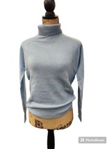 Vintage Sweater Womens Light Blue Cashmere Turtleneck Jumper Pullover - £22.25 GBP