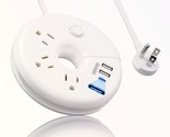 i-Donut Travel Power Strip, NTONPOWER 15in Extension Cord with 3 USB Por... - £29.67 GBP