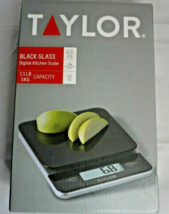 Taylor Black Glass Digital Food Kitchen Scale 11lb 5kg Capacity 7.9&quot; x 5... - $19.77