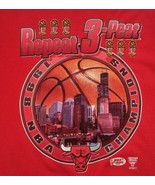 VTG 90s Starter Chicago Bulls 1998 Repeat 3Peat NBA Champions Red T-shir... - £64.70 GBP