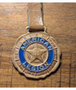American Legion Veterans Group Post Medal Blue Enamel Brass Watch Fob - $22.86 CAD