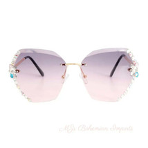 Purple Rhinestone Edge Sunglasses - £16.89 GBP