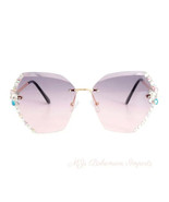 Purple Rhinestone Edge Sunglasses - £16.61 GBP