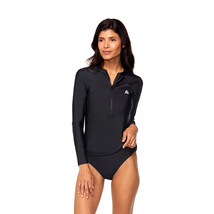 Reebok Women&#39;s Swim Long Sleeve Rash Guard with Zipper, UPF 50+ - Size L... - £23.97 GBP