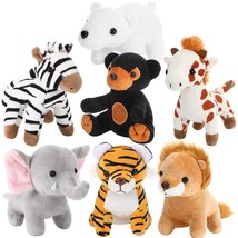 7 Pieces Plush Safari Animals 4.72 Inches Jungle Stuffed Animal Set Includes Plu - £29.54 GBP