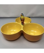 New 3 Section Melamine Serving Bowl With Parrot For Handle - $19.80