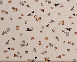 Cotton Tiny Dogs Puppies Tennis Balls Pets Fabric Print by the Yard D485.50 - £9.41 GBP