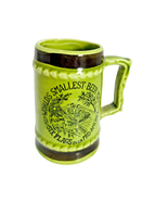 Ceramic Beer Mug Six Flags Over Mid America St Louis Flume Ride 3&quot; Green... - $4.95