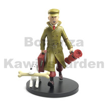 The Adventures of Tintin in a Journey 18 cm PVC Statue Toy Decoration with Snowy - £31.59 GBP