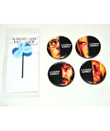 4 Vintage 2006 A SCANNER DARKLY Button PINS &amp; 1 Hair Bobby Pin Keanu Reeves - $9.99
