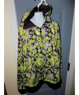 Justice Neon Yellow Daisy Athletic Full Zip Up Hoodie Jacket Size 14 Gir... - €17,68 EUR
