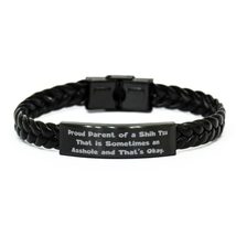 Sarcastic Shih Tzu Dog Braided Leather Bracelet, Proud Parent of a Shih Tzu That - £17.29 GBP